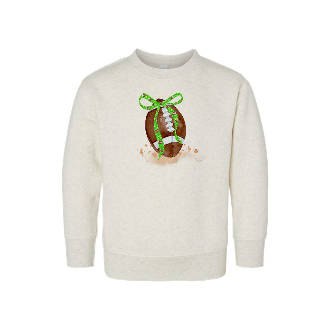 Toddler Football and Bow Crewneck