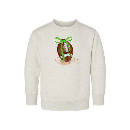 Toddler Football and Bow Crewneck